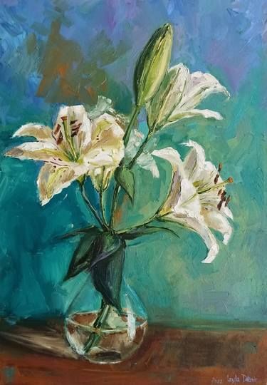 Wild Flowers Bouquet, Classic Still Life, Modern Still Life, Painting Classic, Realistic Oil Painting, Lily Painting, Lily Bouquet, Realism Painting, Flower Paintings