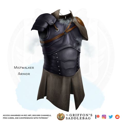 The Griffon's Saddlebag, Griffon's Saddlebag, Magic Armor, Armor Ideas, D D Items, Dnd 5e Homebrew, Leather Armor, Arte Cyberpunk, Arm Armor