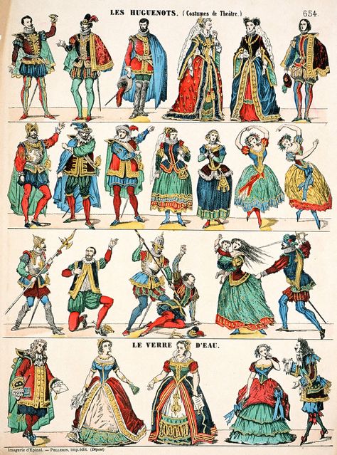 One feature of the Huguenot movement in France was that it included an extremely large proportion of artisans and craftsmen. This worked do France's disadvantage when Huguenots were forced out of the country before and after the 1685 Revocation of the Edict of Nantes (ie., Huguenot Diaspora). But it was to the advantage of the rest of the world wherever Huguenots settled and brought their talents and skills French Huguenots, Huguenot Cross, French Ancestry, Jean Antoine Watteau, Theater Costumes, Catherine De Medici, Europe Continent, Ancestry Genealogy, French History