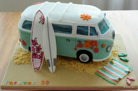 Camper Van Cake, Bus Cake, Car Cakes, Cake Design For Men, Horse Cake, Mini Bus, Car Cake, Crazy Cakes, Disney Cakes