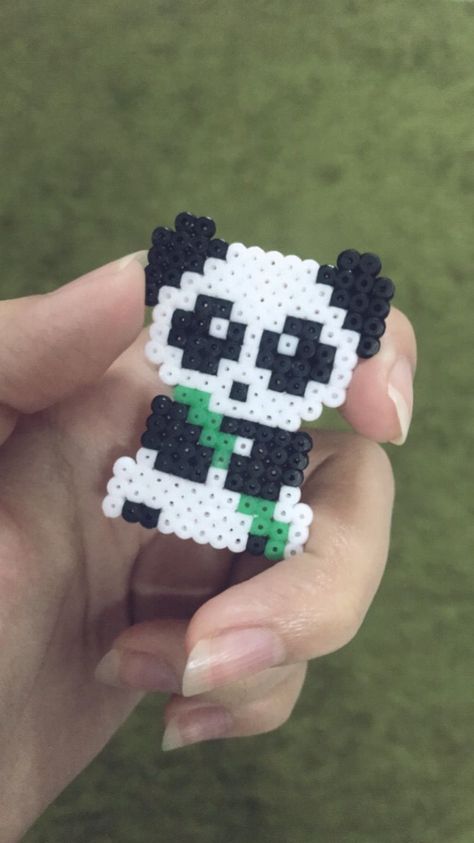 Panda Ideas Diy, Cute Animal Perler Beads, Animal Hama Beads, Panda Perler Bead Patterns, Hama Beads Patterns Animals, Perler Bead Patterns Animals, Hammer Beads Ideas, Patrones Hama Beads Ideas, Perler Beads Animals