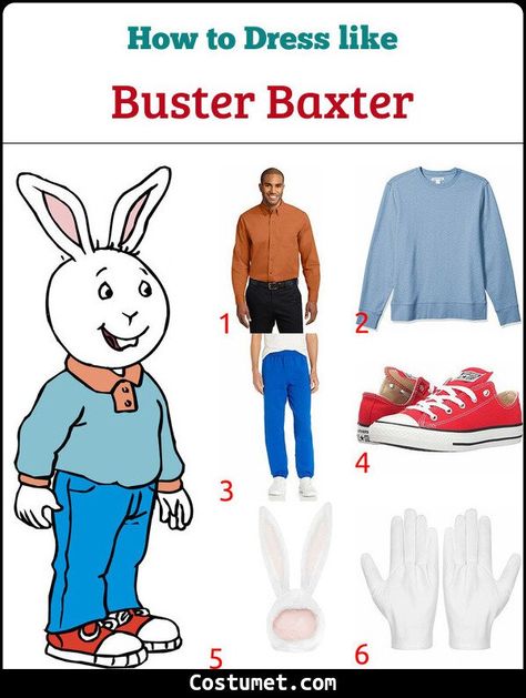 Buster Baxter, Arthur Halloween Costume, Teacher Book Character Costumes, Arthur Costume, Movie Character Ideas, Clever Costumes, Book Character Costumes, Teacher Book, Costume For Halloween