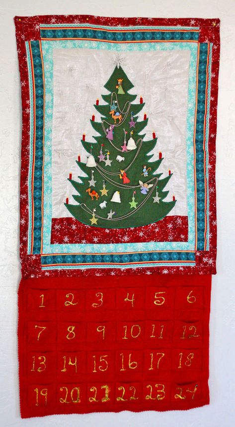 Learn to make a quilted advent calendar for your family to enjoy this Christmas season! #christmas #advent #countdowntochristmas #adventcalendar Sew Christmas Advent Calendar, Quilting Advent Calendar, Christmas Sewing Advent Calendar, Fabric Advent Calendar With Pockets, Quilted Advent Calendar, Advent Calendar Quilt Wall Hangings, Calendar Quilts, Tree Diagram, Missouri Star Quilt Company