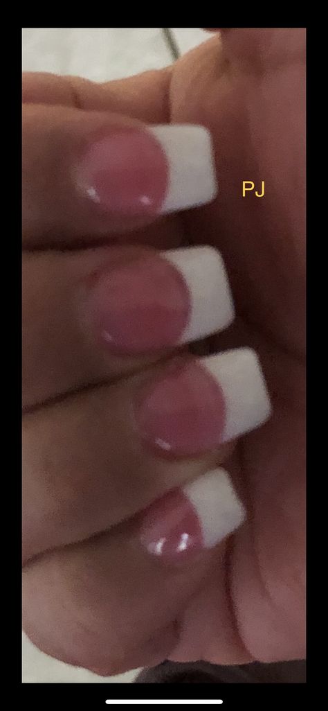 Pink nail, white tip Pink Base White Tip Nails, Nail White Tip, Pink And White French Tip Nails Natural, Pink N White Nails French Tips, White French Tip With Pink Base, White French Tips With Pink Base, Nail White, Flare Nails, White French Tip