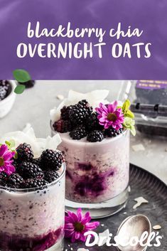 Overnight Oats Blackberries, Blackberry Overnight Oats Recipe, Breakfast Ideas With Blackberries, Blackberry Overnight Oats In A Jar, Plum Overnight Oats, Overnight Berry Oats, Berry Overnight Oats Healthy, Blackberry Overnight Oats, Mixed Berry Overnight Oats