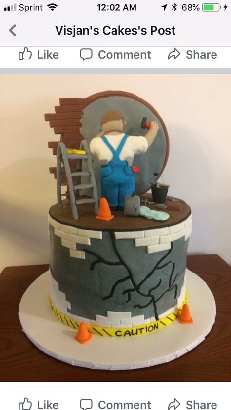 Men Cakes, Construction Cake, Chocolate Cake Decoration, 40th Birthday Cakes, Bday Cards, Cakes For Men, Fondant Cakes, Creative Cakes, Cute Cakes