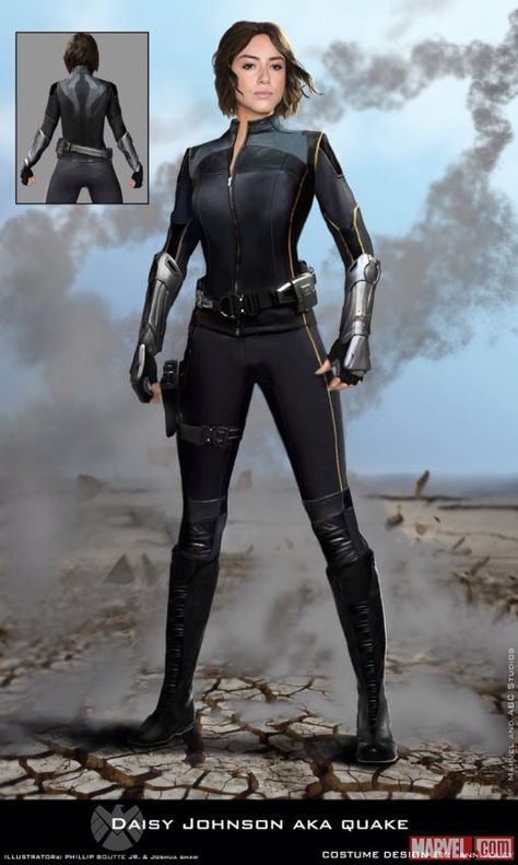 Concept art of Daisy Johnson aka Quake in Agents of SHIELD Quake Marvel, Marvel Concept Art, Secret Warriors, Chloe Bennett, Agents Of S.h.i.e.l.d., Daisy Johnson, Marvel Agents Of Shield, Marvels Agents Of Shield, Chloe Bennet