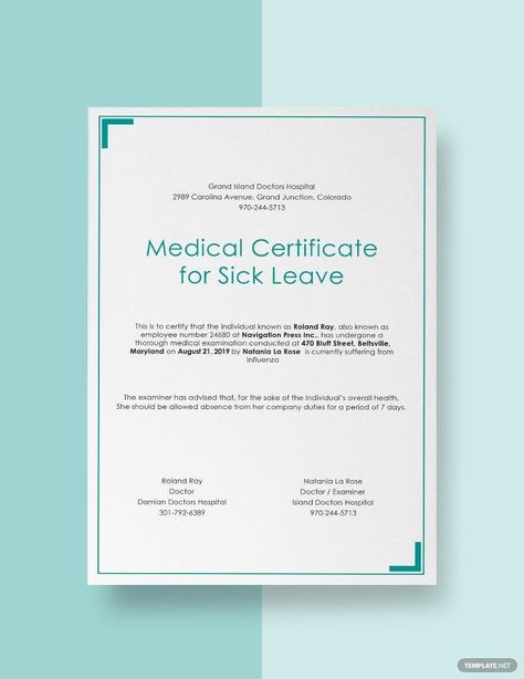 Medical Certificate for Sick Leave Template Medical Certificate For Sick Leave, Medical Certificate Template, Leave Template, Medical Certificate, Medical Leave, Sick Leave, Microsoft Publisher, Medical Examination, Free Medical