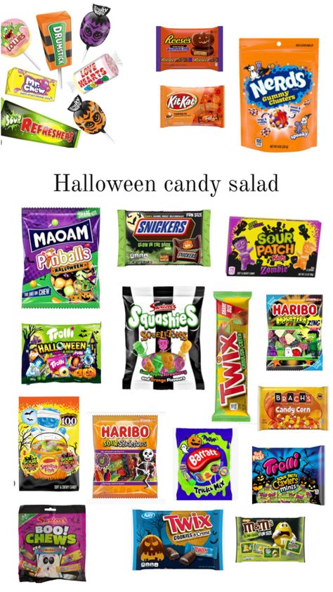 Candy Salad, Sour Patch, Fun Size, Halloween Candy, Candy Corn, Fall Halloween, Green And Orange, Girls Night, Glow In The Dark