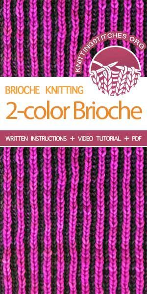 Knit 2 Colors Pattern, Brioche Knitting Two Color, 2 Color Knitting Stitches, Brioche Knitting Patterns Free Tutorials, Brioche Cowl Pattern Free Knitting, Two Colour Knitting Pattern Stitches, Brioche Knitting Tutorial, 2 Color Knitting Patterns, Brioche Knitting Patterns Free