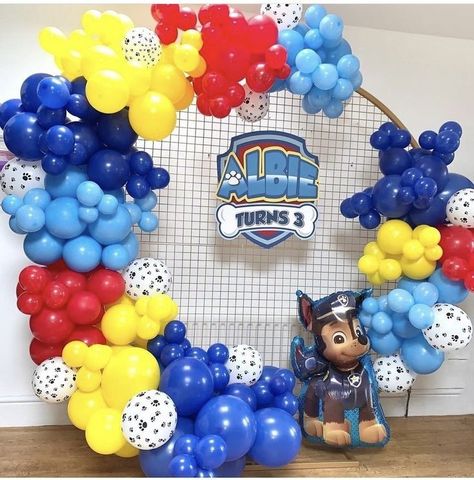 Paw Patrol Balloons, Paw Patrol Birthday Decorations, Paw Patrol Party Decorations, Paw Party, Baby Shower Balloon Decorations, 5th Birthday Party Ideas, Event Stylist, Third Birthday Party, Patrol Party