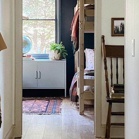 Raftyn | The Rignell Ranch on Instagram: "In honor of @llflooringofficial launching their Better Than Black Friday Sale today, I’m sharing our Hallway Reveal! WOW, I cannot believe how different this space looks. Our cabin was built in the 1930s and had an addition put on at one point so there were two different floors in the back hallway and bedroom. Now it all flows beautifully thanks to @llflooringofficial I chose the Duravana Bay Bridge Oak Hybrid Resilient flooring that is waterproof AND dent/scratch resistant! You know how indecisive I am, but not this time! I used the Picture It Floor Visualizer on the LL Flooring website and it was SO HELPFUL in choosing the right floor for our space! (AD) #llflooring #floorlove Don’t you just love this before and after transformation?" Rejuvenate Hardwood Floors, Lvp Flooring Next To Hardwood Transition, Refinished Original Hardwood Floors, Origins Sabine Flooring, Wood Floor Transition To Lvp, Rignell Ranch, Different Floors, Iron Window Grill, Before And After Transformation