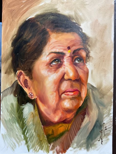 Artist mk goyal Potrait Painting, Swami Samarth, Lata Mangeshkar, Oil Painting Portrait, Painting Portrait, Portrait Painting, Oil Painting, Fine Art, Quick Saves