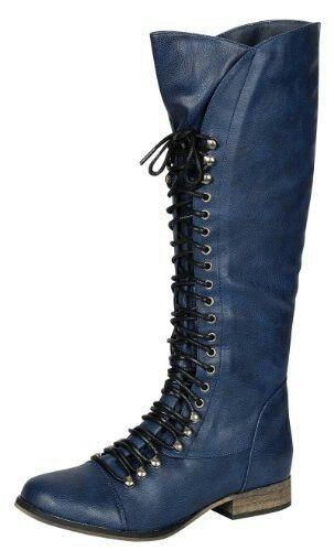 Blue combat boots Blue Combat Boots, Style Tall Boots, Women's Lace Up Boots, Combat Style, Flat Boots, Character Designs, Girls Boots, Lace Up Flat, Tall Boots