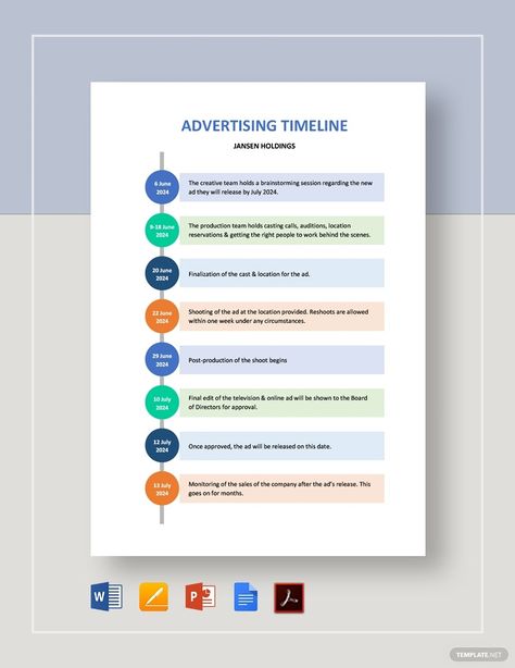 Timeline Template, Template Google, Online Ads, Editing Tools, Microsoft Powerpoint, Blog Website, Google Docs, Word Doc, Business Person