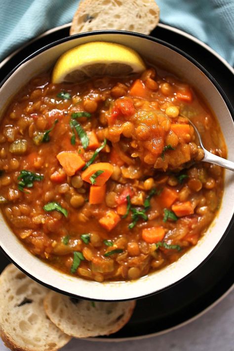 Lentil and Vegetable Soup Italian Lentil Soup Recipe, Italian Lentil Soup, Lentil And Vegetable Soup, Soup Italian, Lentil Vegetable Soup, Classic Italian Style, Lentil Dishes, Dried Lentils, Cooking Soup