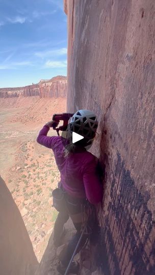 2.6M views · 52K reactions | The process of establishing a first ascent (FA) — the first people to climb a route. Here’s a clip from “Lunatic Fringe” in Indian Creek, Utah. “Lunatic Fringe” is a four pitch adventure route — all the way to the rim. At least my 25th route to the rim. NOTE: Many people have asked what I’m doing drilling into rock. When establishing a new climbing route it is common practice to establish anchors ⚓️ at the top of pitches (rope lengths) in order for future climbers to ascend and descend the route SAFELY. Climbing Anchors are often established using a power tool or a hand drill. In this clip I’m establishing a new anchor for future climbers to safely ascend and descend this new route. Indian Creek, Utah is a world famous climbing destination with thousands of rou Climbing Anchors, Lunatic Fringe, Indian Creek, Power Tool, World Famous, Anchors, All The Way, The Process, No Way