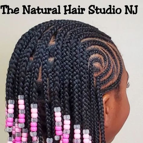 The Natural Hair Studio NJ | Kid Front Cornrows, Back Box Braids with Beads. NO added hair! #natural_jc #thenaturalhairstudionj #blackhair #noaddedhair #naturalhair #... | Instagram Cornrows Back, Front Cornrows, Box Braids With Beads, Hair Braid Beads, Cornrows Natural Hair, Kid Hairstyles, Front Braids, Braids With Beads, Front Hair Styles