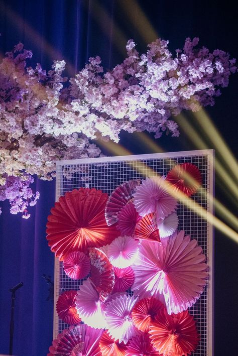 Cherry Blossom Event Decor, Cherry Blossom Event, Japanese Party Decor, Cherry Blossom Party Theme, Japanese Backdrop, Cherry Blossom Backdrop, Cocktail Reception Decor, Chinese Cherry Blossom, Mesh Backdrop