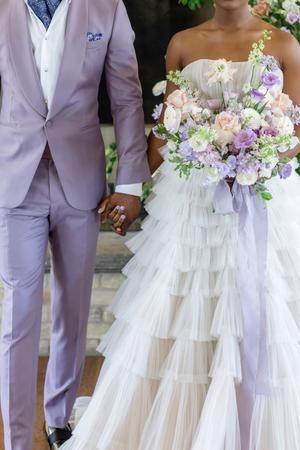 Lilac Wedding Inspiration, Lavender Theme Wedding, Lavender And Green Wedding, Lilac Themed Wedding, Lilac Wedding Theme, Cream Wedding Theme, Lilac Wedding Themes, Pale Pink Weddings, Gown Ideas