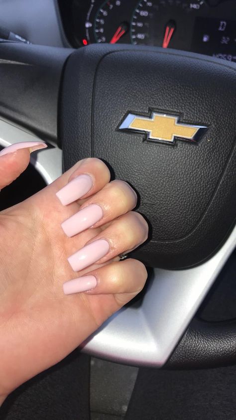 #TaperedSquare #Nails #BombShape #Chevy #PowderPink Chevy Nails, Powder Pink, Nail Inspo, Nails, Beauty