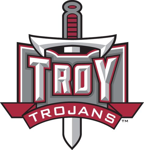 Troy Trojans, Troy University, Baseball Bats, College Logo, School Colors, Arizona Logo, Fan Gear, College Football, Gift Boxes