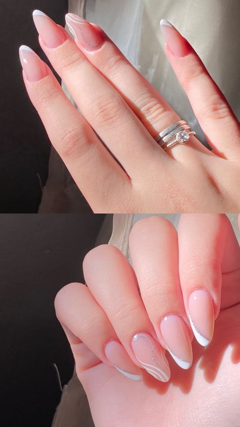 Classy Gel Nails, Casual Nails, French Nails, Glitter Nails, Glow Up?, Stylish Nails, Beautiful Nails, Nails Inspiration, Pretty Nails