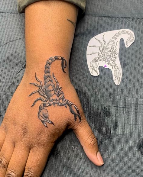 Scorpion On Hand Tattoo, Mexican Scorpion Tattoo, Scorpio Tattoo On Hand, Scorpion Hand Tattoos, Scorpion Wrist Tattoo, Squirpion Tattoos, Top Of The Hand Tattoos, Squrpion Tattoos, Jolene Tattoo