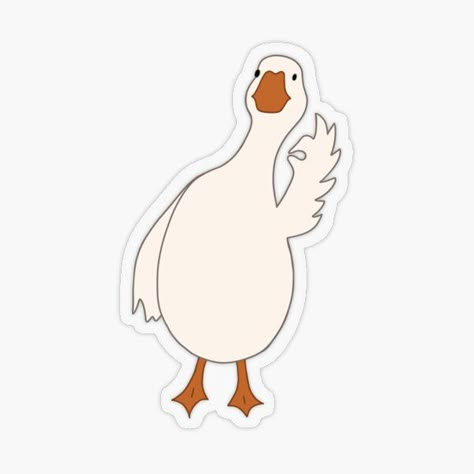 "OK Goose" Sticker for Sale by sadiebatte | Redbubble Pc Stickers, Goose Drawing, Goose Sticker, Plastic Stickers, Silly Animals, Tattoo Sticker, Tattoo Stickers, Watercolor Cards, الرسومات اللطيفة