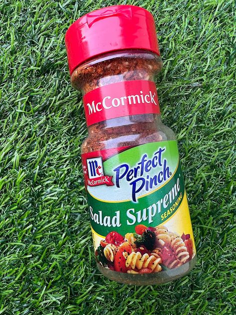 McCormick Perfect Pinch Salad Supreme Seasoning Review | Kitchn Salad Supreme Seasoning Recipe, Salad Supreme Seasoning, Popcorn Cheese, Salad Supreme, Everything Seasoning, Deli Style, Romano Cheese, Easy Cheese, Seafood Salad