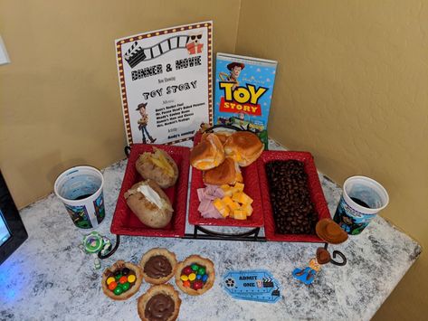 Disney Dinner And Movie Night Ideas, Disney Dinner And Movie Night Cars, Disney Dinner And Movie Night Toy Story, Disney Dinner And Movie Night Frozen, Disney Dinner And A Movie, Family Movie Night Snacks, Disney Movie Night Menu, Disney Themed Movie Night, Movie Night For Kids