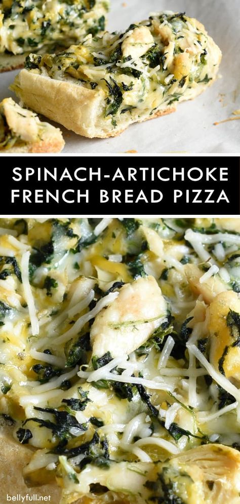 Spinach Artichoke Chicken Flatbread, French Bread Loaf Ideas, Things To Do With French Bread, French Bread Pizza Ideas, Ways To Use French Bread, French Bread Sandwich Ideas, Recipes Using French Bread, French Bread Dinner Ideas, French Bread Recipe Ideas