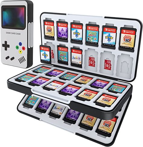 SUFFICIENT CAPACITY】This compact storage case holds up to 48 game cards and 24 micro SD cards for nintendo switch game card. CUSTOM PATTERN Collect your nintendo switch game cards into this unique design case. Pattern Game, Kang Ho Song, Nintendo Switch Case, Game Storage, Nintendo Switch Accessories, Video Games Nintendo, Switch Lite, Nintendo Switch Games, Games Box