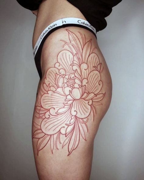 Top 100 Best Chrysanthemum Tattoos For Women - Flower Design Ideas Chrysanthemum Tattoo Hip, Chrysanthemum Tattoo Thigh, Chrysanthemum Tattoos, Flower Design Ideas, Chrysanthemum Flower Tattoo, Mandala Thigh Tattoo, Inspo Tattoo, Bum Tattoo, Chrysanthemum Tattoo