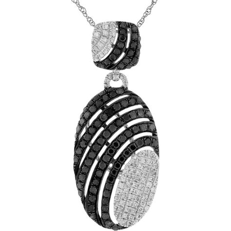 Royal 14K White Gold Whispering Elegance Diamond & Black Diamond Pendant - 1.16 Carat Total Gem Weight Black Diamond Pendant, Royal Jewelry, Everyday Accessories, Center Stage, Diamond Stone, Eternity Ring, White Gold Diamonds, Diamond Pendant, Black Diamond