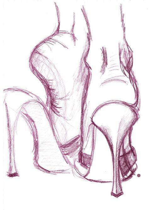 High Heels Heels From The Front Drawing, Heels Drawing Reference, High Heels Drawing, Drawing High Heels, Back Drawing, Model Sketch, Animation Art Sketches, Pen Art Drawings, Art Drawings Sketches Pencil