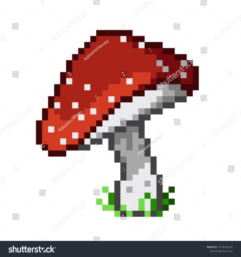 The Amanita mushroom. Pixel Art. Vector. #Ad , #Ad, #mushroom#Amanita#Pixel#Vector Pixel Mushroom Art, Fairy Pixel Art, Pixel Art Fairy, Rhodes Stitch, Drawings Pixel, Pixel Art Mushroom, Mushroom Pixel Art, Mushroom Pixel, Mushroom Amanita