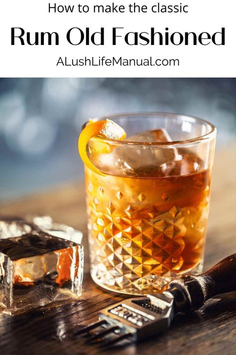 Appleton Rum Drinks Recipes, Rum Old Fashioned Cocktail, Bumbu Rum Cocktails, Drink Rum, Rum Old Fashioned, Frozen Drinks Alcohol, Rum Drinks Recipes, Bourbon Old Fashioned, Bourbon Recipes