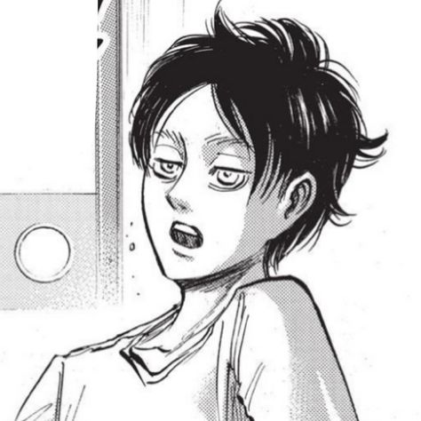 Eren Yeager Manga, Eren Yeager, Manga Icon, Black And White, Anime, White, Black