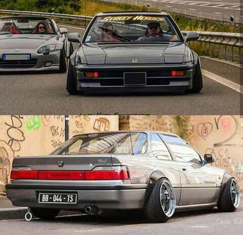 3rd Gen Honda Prelude, 3rd Gen Prelude, Honda Prelude 3rd Gen, Honda Pickup, Black Honda, Slammed Cars, Jdm Honda, Honda Crx, Honda Motors