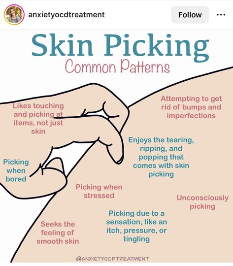 Excoriation Skin, Picking At Skin, Skin Picking Disorder, Skin Picking, Mental Health Facts, Mental Health Therapy, Mental And Emotional Health, Health Facts, Coping Skills