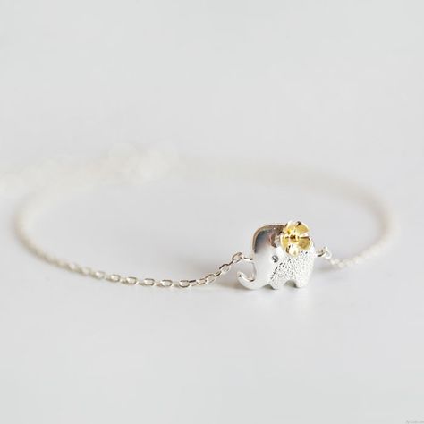 Fresh Yellow Flower Silver Cute Elephant Bracelet Hand Chain Bracelet, Cheap Bracelets, Elephant Jewelry, Silver Elephant, Silver Bracelets For Women, Elephant Bracelet, Bracelets Design, Silver Elephants, Silver Plated Bracelet