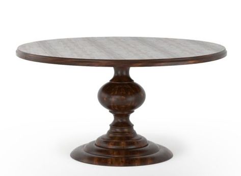 Dining Tables | Raymour & Flanigan Nook Furniture, Eating Nook, 60 Round Dining Table, Orb Chandelier, Round Wood Dining Table, Wood Pedestal, Table Sets, Dining Nook, Solid Wood Dining Table