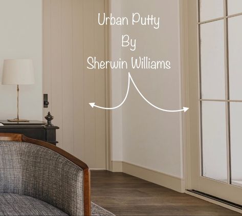 Door casing, baseboards (trim) Urban Putty by Sherwin Williams. Source: Unknown Urban Putty, Baseboard Trim, Door Casing, Painted Front Doors, Baseboards, Sherwin Williams, Color Me, Front Door, Trim