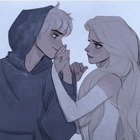 Jelsa Fanart, Frozen Fan Art, Disney Ships, Jack Frost And Elsa, Jack And Elsa, Disney Princess Fan Art, Disney Couples, Pinturas Disney, Disney Princess Art