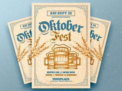 Oktoberfest Flyer, Oktoberfest Invitation, Graphic Design Portfolio Inspiration, Flyer Size, New Flyer, Psd Flyer Templates, Psd Flyer, Graphic Liner, Creative Flyers