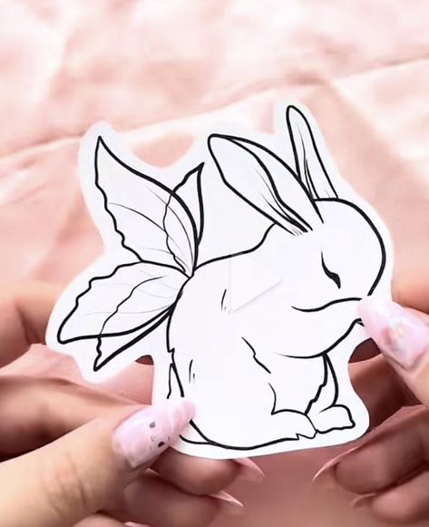 Fairy Bunny, Side Hip Tattoos, Bunny Tattoo, Angel Wings Art, Rabbit Drawing, Bunny Tattoos, Rabbit Tattoos, Angel Wings Tattoo, Hip Tattoos Women