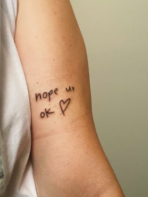 Olivia Rodrigo Inspired Tattoos, Olivia Rodrigo Tattoo Ideas, Olivia Rodrigo Tattoo, Ok Tattoo, Hope Ur Ok, Fearless Tattoo, Olivia Core, Lyric Tattoos, Tattoo Aftercare