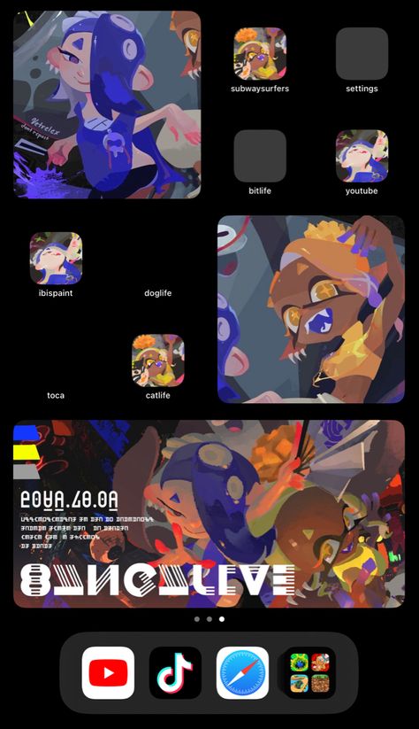 Splatoon Phone Layout, Splatoon Phone Theme, Splatoon Video, Splatoon Art, Ios Layout, Splatoon 3, Themes App, Ios Phone, Homescreen Layout