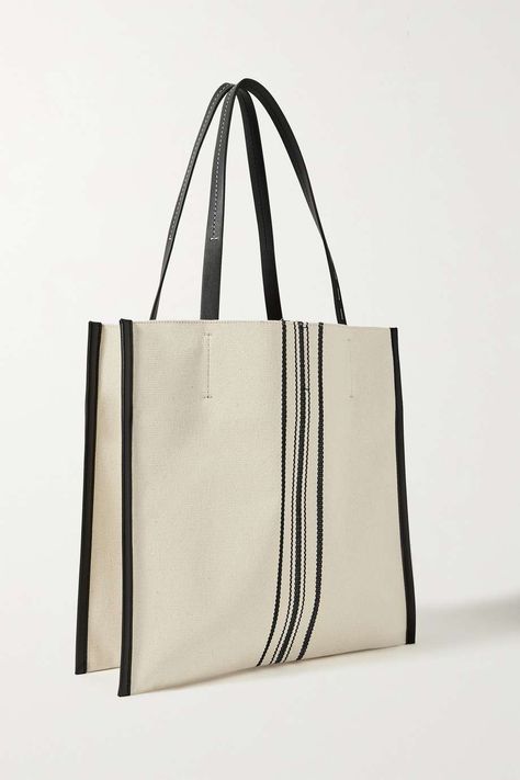 White Label, Mirror Image, Black Canvas, Curator Style, Proenza Schouler, Leather Handle, Canvas Tote, Leather Trims, Women Collection